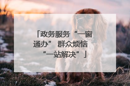 政务服务“一窗通办” 群众烦恼“一站解决”