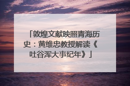敦煌文献映照青海历史：黄维忠教授解读《吐谷浑大事纪年》