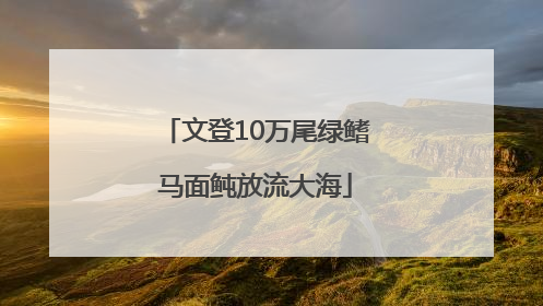文登10万尾绿鳍马面鲀放流大海