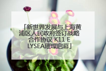新世界发展与上海黄浦区人民政府签订战略合作协议 K11 ELYSEA璀璨启幕