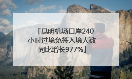 昆明机场口岸240小时过境免签入境人数同比增长977%