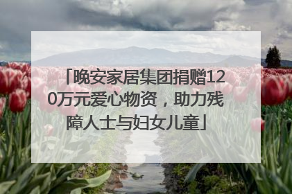 晚安家居集团捐赠120万元爱心物资，助力残障人士与妇女儿童