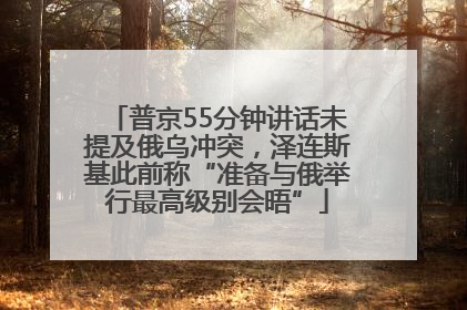 普京55分钟讲话未提及俄乌冲突，泽连斯基此前称“准备与俄举行最高级别会晤”