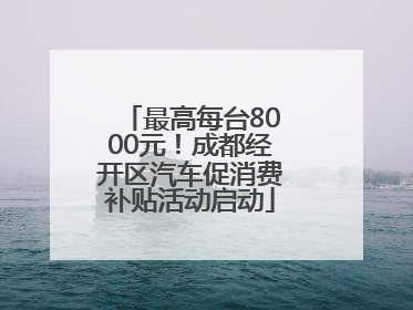 最高每台8000元！成都经开区汽车促消费补贴活动启动