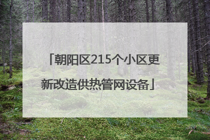 朝阳区215个小区更新改造供热管网设备