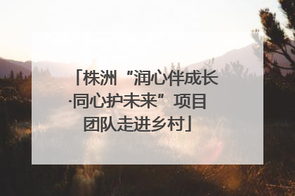 株洲“润心伴成长·同心护未来”项目团队走进乡村