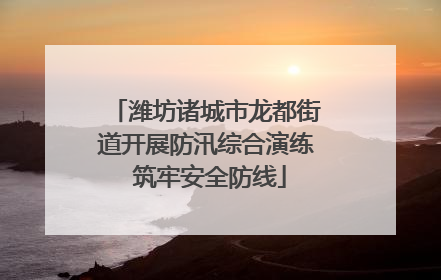 潍坊诸城市龙都街道开展防汛综合演练 筑牢安全防线