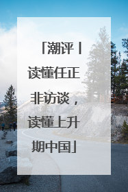 潮评丨读懂任正非访谈，读懂上升期中国