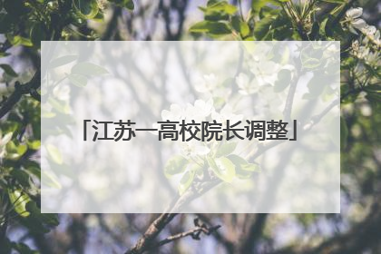江苏一高校院长调整