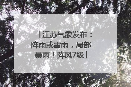 江苏气象发布：阵雨或雷雨，局部暴雨！阵风7级