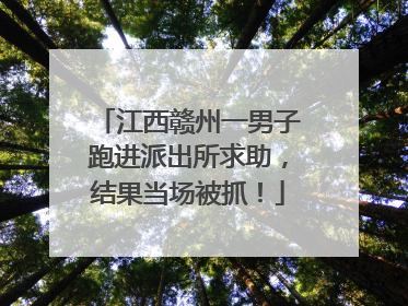 江西赣州一男子跑进派出所求助，结果当场被抓！