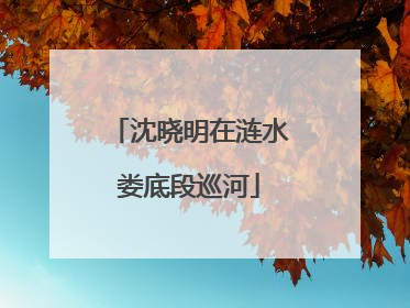 沈晓明在涟水娄底段巡河