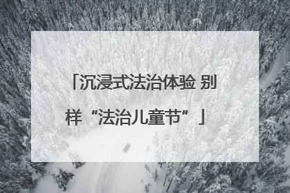 沉浸式法治体验 别样“法治儿童节”