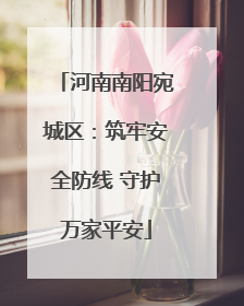 河南南阳宛城区：筑牢安全防线 守护万家平安
