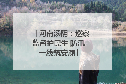 河南汤阴：巡察监督护民生 防汛一线筑安澜