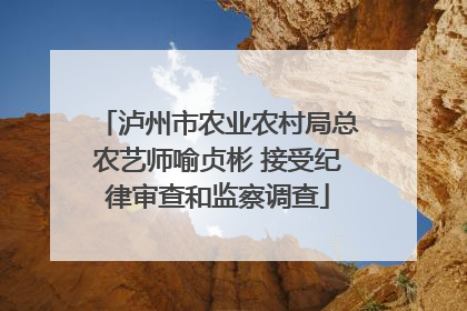 泸州市农业农村局总农艺师喻贞彬 接受纪律审查和监察调查