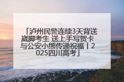 泸州民警连续3天背送崴脚考生 送上手写贺卡与公安小熊传递祝福丨2025四川高考