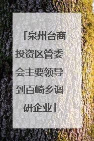 泉州台商投资区管委会主要领导到百崎乡调研企业