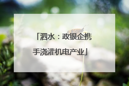 泗水：政银企携手浇灌机电产业