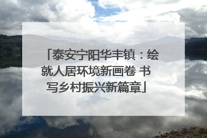 泰安宁阳华丰镇：绘就人居环境新画卷 书写乡村振兴新篇章