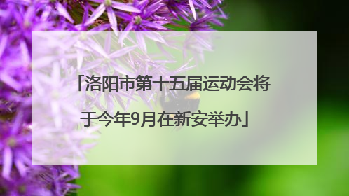 洛阳市第十五届运动会将于今年9月在新安举办