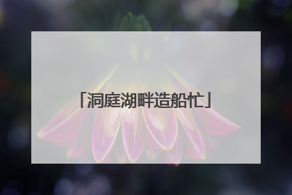 洞庭湖畔造船忙