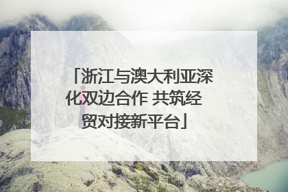 浙江与澳大利亚深化双边合作 共筑经贸对接新平台