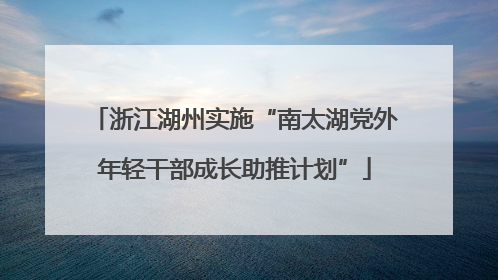 浙江湖州实施“南太湖党外年轻干部成长助推计划”