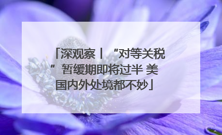 深观察丨“对等关税”暂缓期即将过半 美国内外处境都不妙
