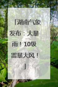 湖南气象发布：大暴雨！10级雷暴大风！