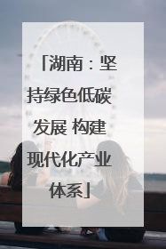 湖南：坚持绿色低碳发展 构建现代化产业体系