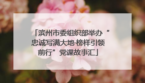 滨州市委组织部举办“忠诚写满大地·榜样引领前行”党课故事汇