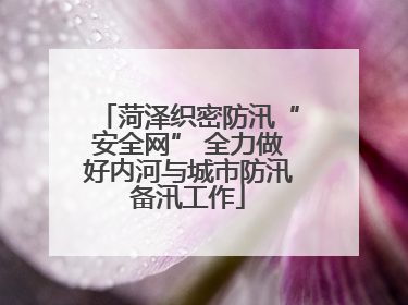 菏泽织密防汛“安全网” 全力做好内河与城市防汛备汛工作