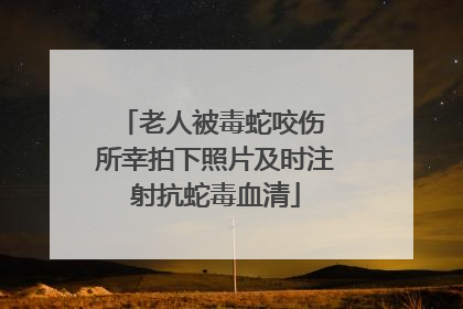 老人被毒蛇咬伤 所幸拍下照片及时注射抗蛇毒血清