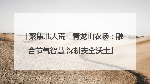 聚焦北大荒｜青龙山农场：融合节气智慧 深耕安全沃土