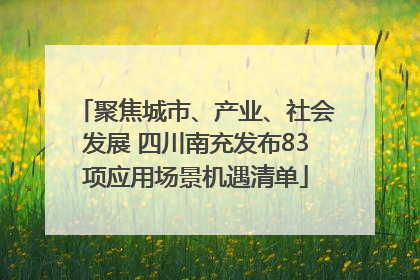 聚焦城市、产业、社会发展 四川南充发布83项应用场景机遇清单