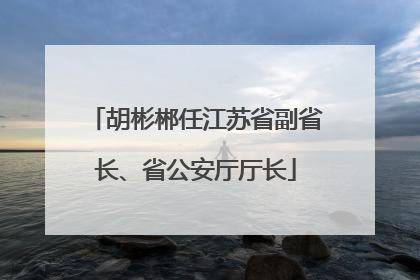 胡彬郴任江苏省副省长、省公安厅厅长