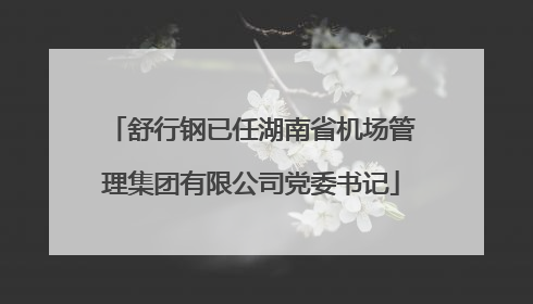 舒行钢已任湖南省机场管理集团有限公司党委书记