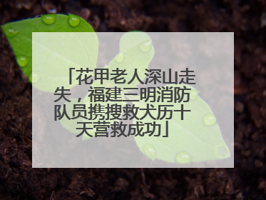 花甲老人深山走失，福建三明消防队员携搜救犬历十天营救成功