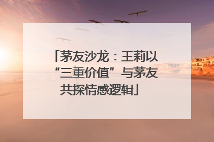 茅友沙龙：王莉以“三重价值”与茅友共探情感逻辑
