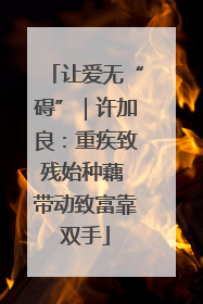 让爱无“碍”｜许加良：重疾致残始种藕 带动致富靠双手