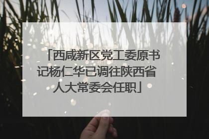 西咸新区党工委原书记杨仁华已调往陕西省人大常委会任职