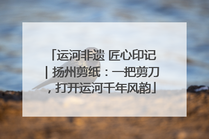 运河非遗 匠心印记｜扬州剪纸：一把剪刀，打开运河千年风韵