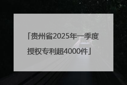 贵州省2025年一季度授权专利超4000件