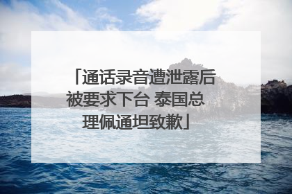 通话录音遭泄露后被要求下台 泰国总理佩通坦致歉