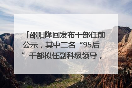 邵阳隆回发布干部任前公示，其中三名“95后”干部拟任副科级领导，均系硕士选调生
