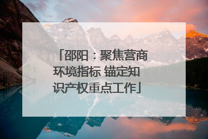 邵阳：聚焦营商环境指标 锚定知识产权重点工作