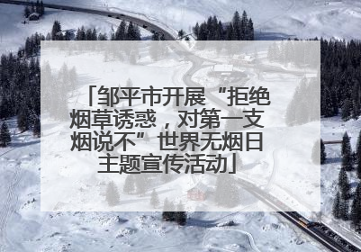 邹平市开展“拒绝烟草诱惑，对第一支烟说不”世界无烟日主题宣传活动