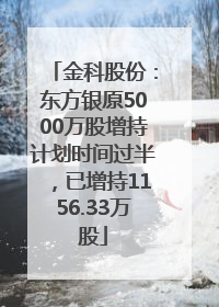 金科股份：东方银原5000万股增持计划时间过半，已增持1156.33万股