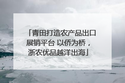 青田打造农产品出口展销平台 以侨为桥，浙农优品越洋出海